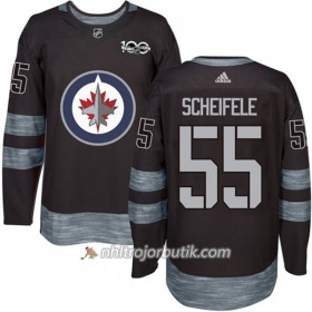 Män Ishockey Winnipeg Jets Tröja Mark Scheifele 55 1917-2017 100th Anniversary Adidas Svart Authentic